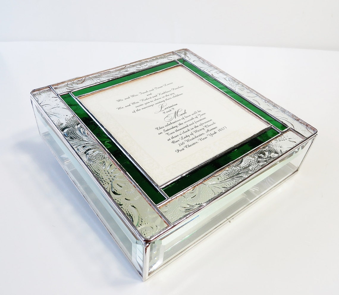 Stained Glass Keepsake Memory Box 8x8x2 Wedding Invitation Etsy