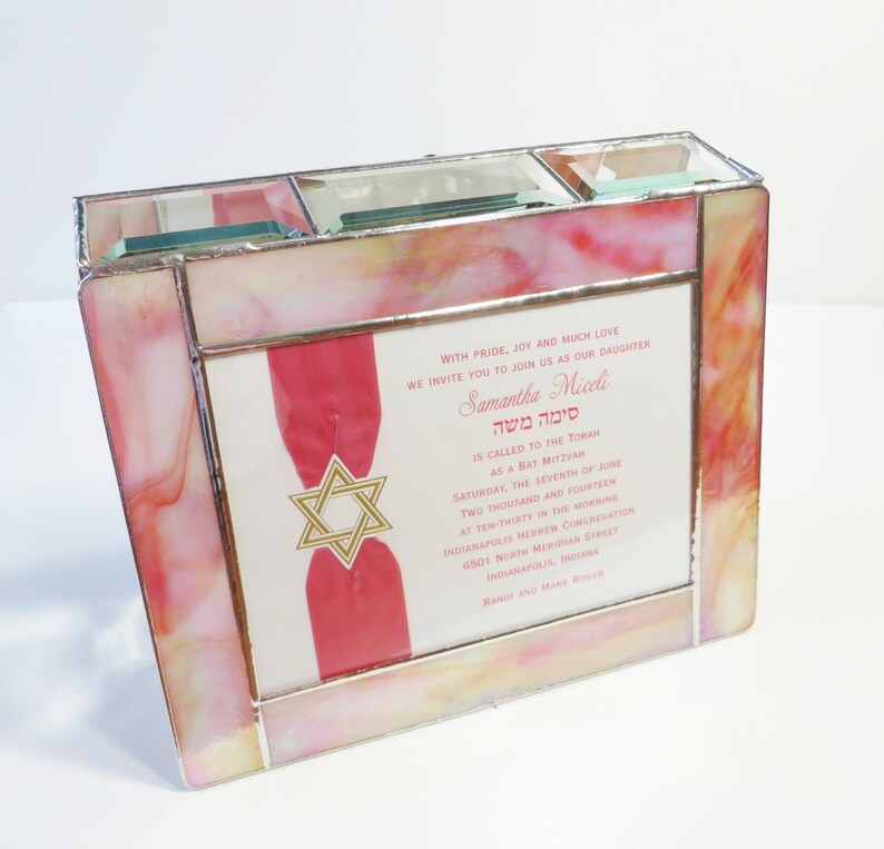 Stained Glass Keepsake Memory Box Bat Bar Mitzvah Family Etsy