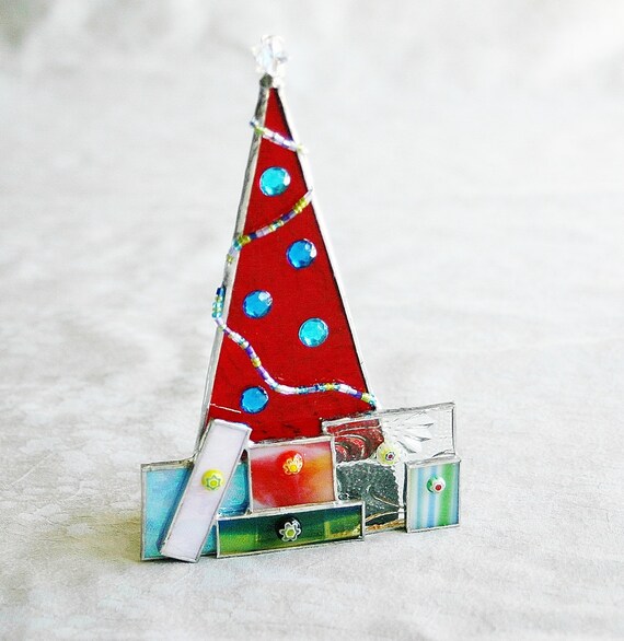 Items similar to DIY Stained Glass Ornament Kit Christmas Tree w
