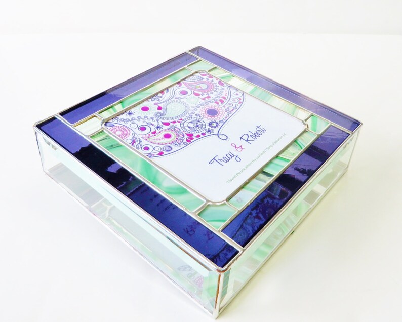 Stained Glass Keepsake Beveled Keepsake Box 8x8x2 Wedding Etsy