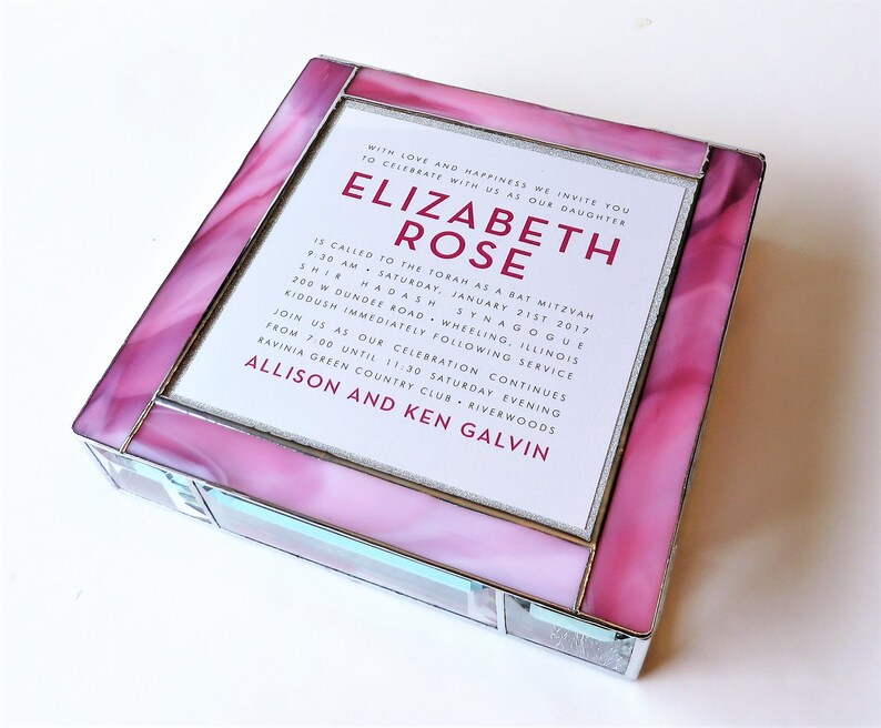 Stained Glass Keepsake Bat Mitzvah Invitation Gift Box Bar Etsy