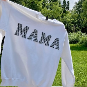 Vintage Feel Gingham Mama Patchwork Sweatshirt