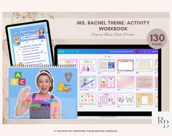 130 Pages Ms. Rachel Inspired Activity Workbook : Toddler Learning Activities (Digital Download)