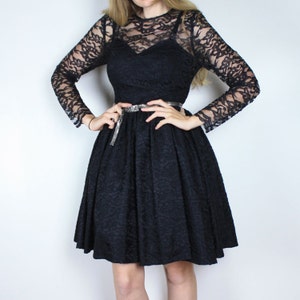 Sheer Black Lace Mini Dress - Etsy