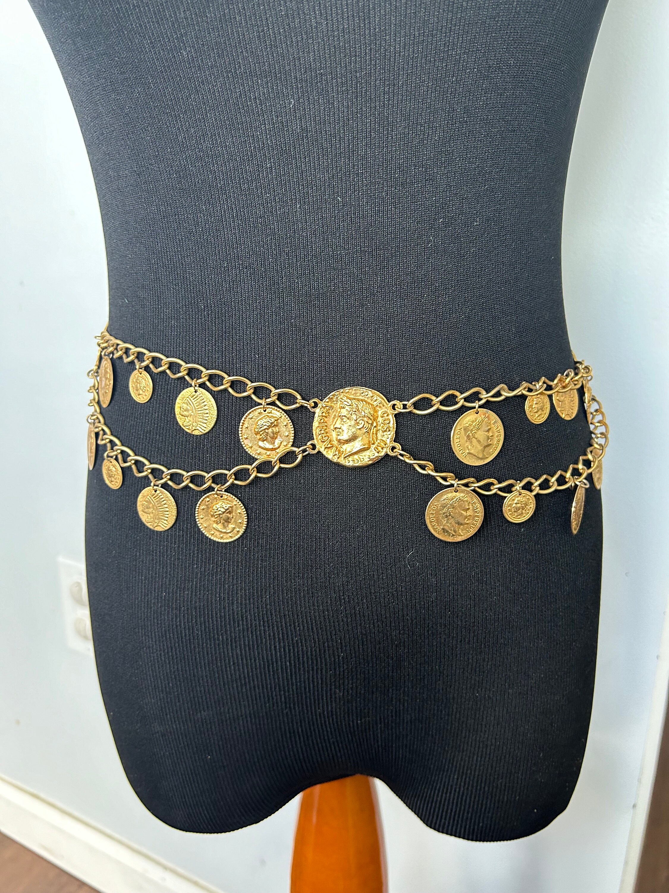 Vintage Silver Tone Multi Strand Coin Chain Belt Napoleon Empereur Boho Gypsy Napoleon Coin Belt - Etsy main image 3