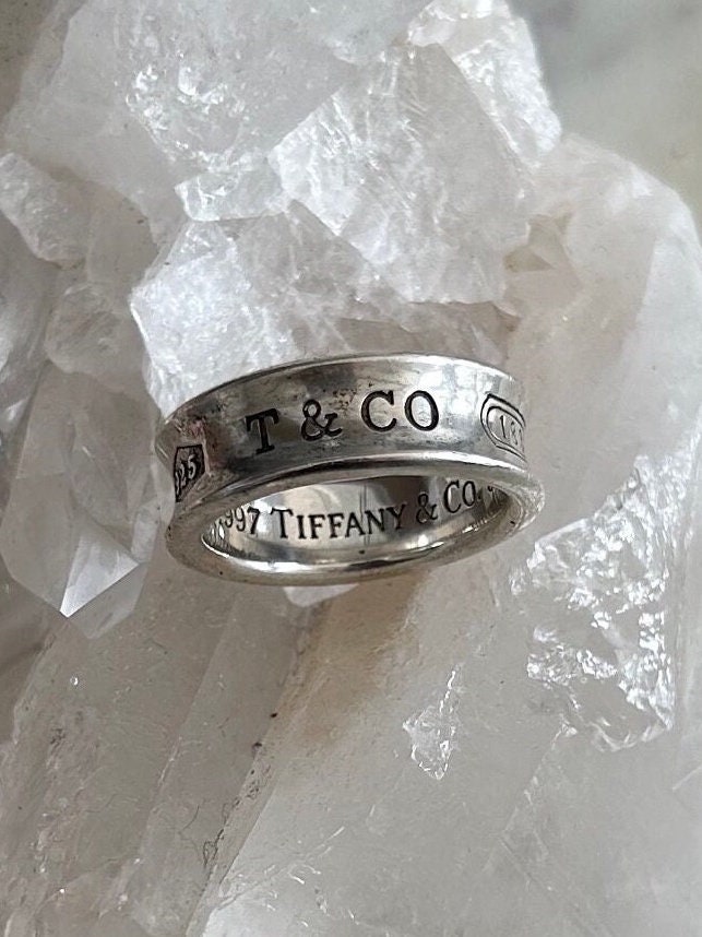Vintage 90s Tiffany & Co Sterling Silver 1837 Designer Ring