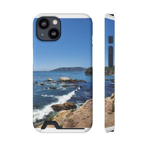 Funda para teléfono con tarjetero, estilo costero, accesorio de viaje, regalo para amantes de la playa, funda única para móvil