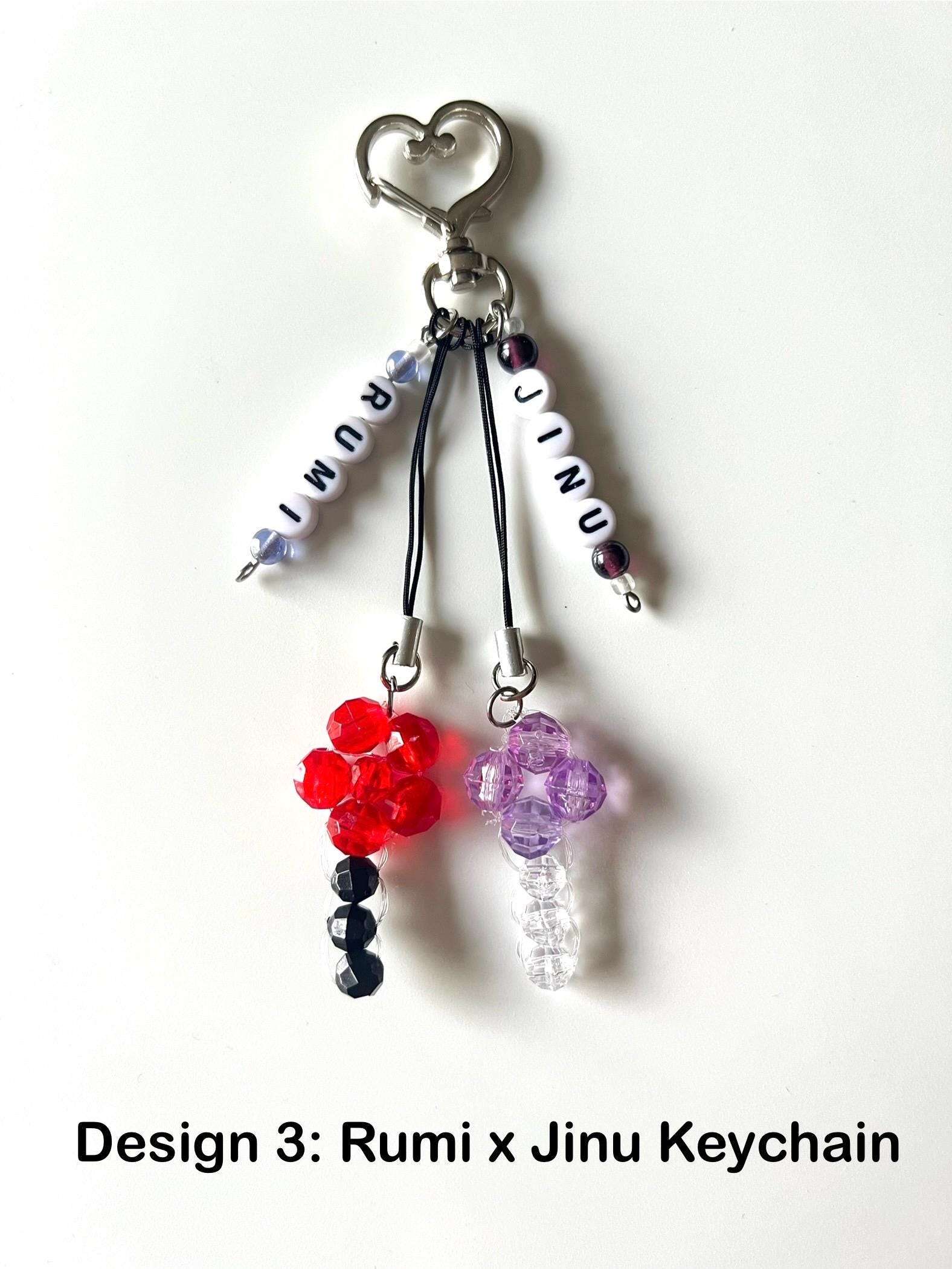 Huntrix and SJ Boys Inspired Beaded Lightstick Keychain Charms - Etsy