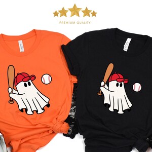 Halloween Baseball Ghost T-shirt, Cute Baseball Fan Ghost Tee, Funny Spooky Season Shirt, Baseball Lover Gift, Baseball Mom Tee