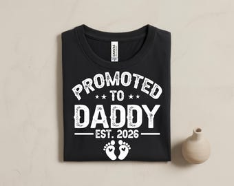 Camiseta "Ascendido a papá", regalo para papá primerizo, camiseta para papá de 2026