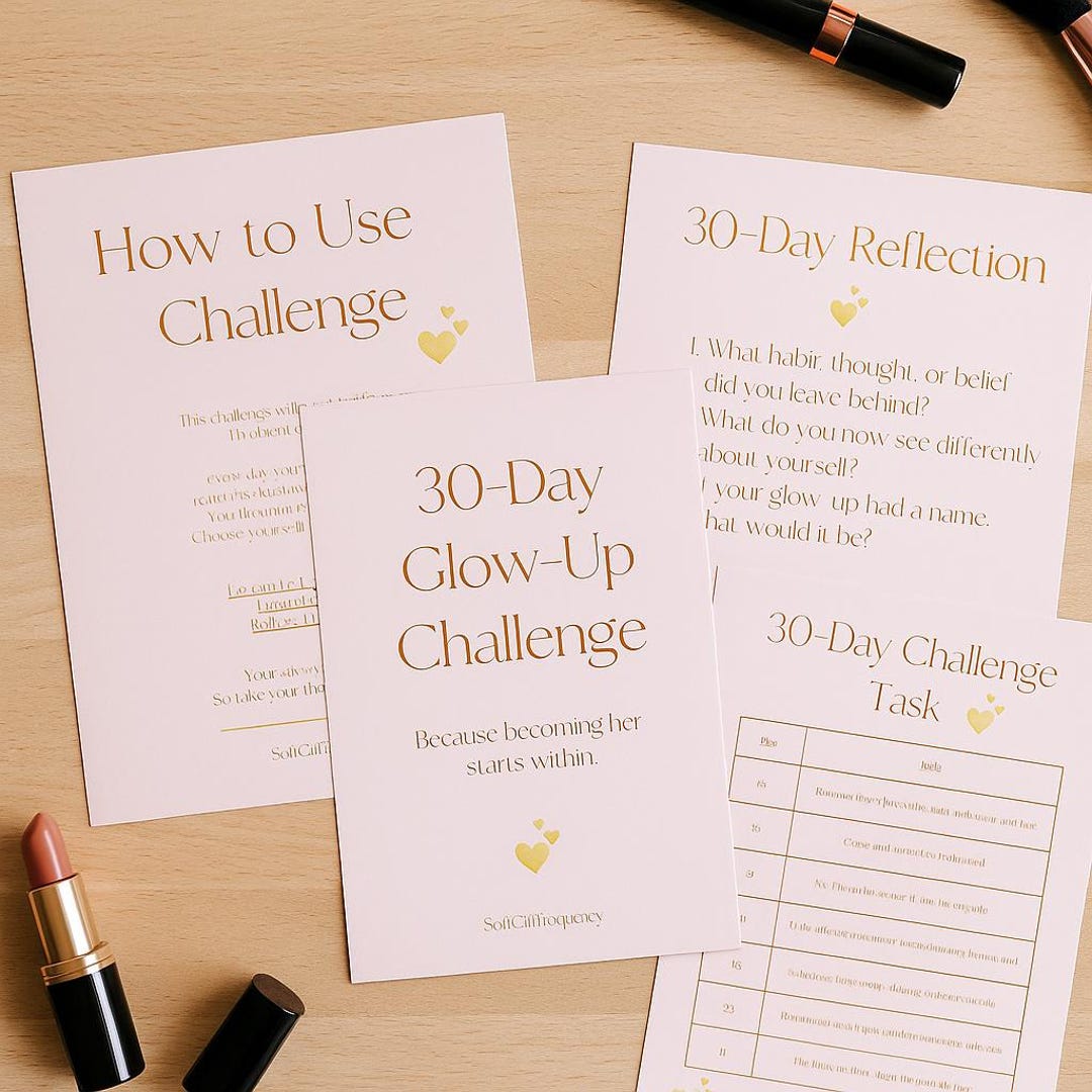 30 Day Glow up Challenge- Self-care Planner & Soft Life Reset PDF - Etsy