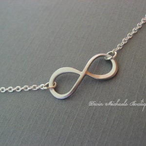 Infinity Necklace, Infinity Choker or Pendant, Anniversary gifts, bridesmaid, sisters, best friends image 2