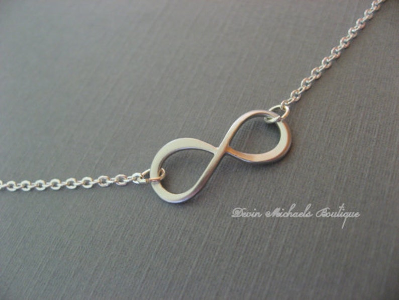 Infinity Necklace, Infinity Choker or Pendant, Anniversary gifts, bridesmaid, sisters, best friends image 2