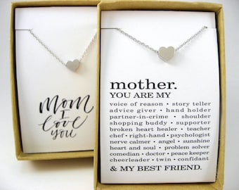 Mothers Day Gift, Tiny Heart Necklace, Mothers Necklace available in Gold or Silver, Gift for Mom