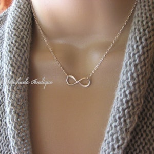 Infinity Necklace, Infinity Choker or Pendant, Anniversary gifts, bridesmaid, sisters, best friends image 3