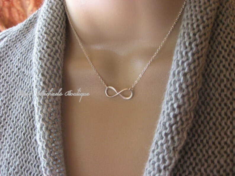 Infinity Necklace, Infinity Choker or Pendant, Anniversary gifts, bridesmaid, sisters, best friends image 3