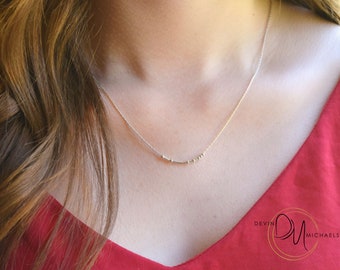 Silver Morse Code Necklace, Personalized Name Jewelry, Custom Morse Code Choker