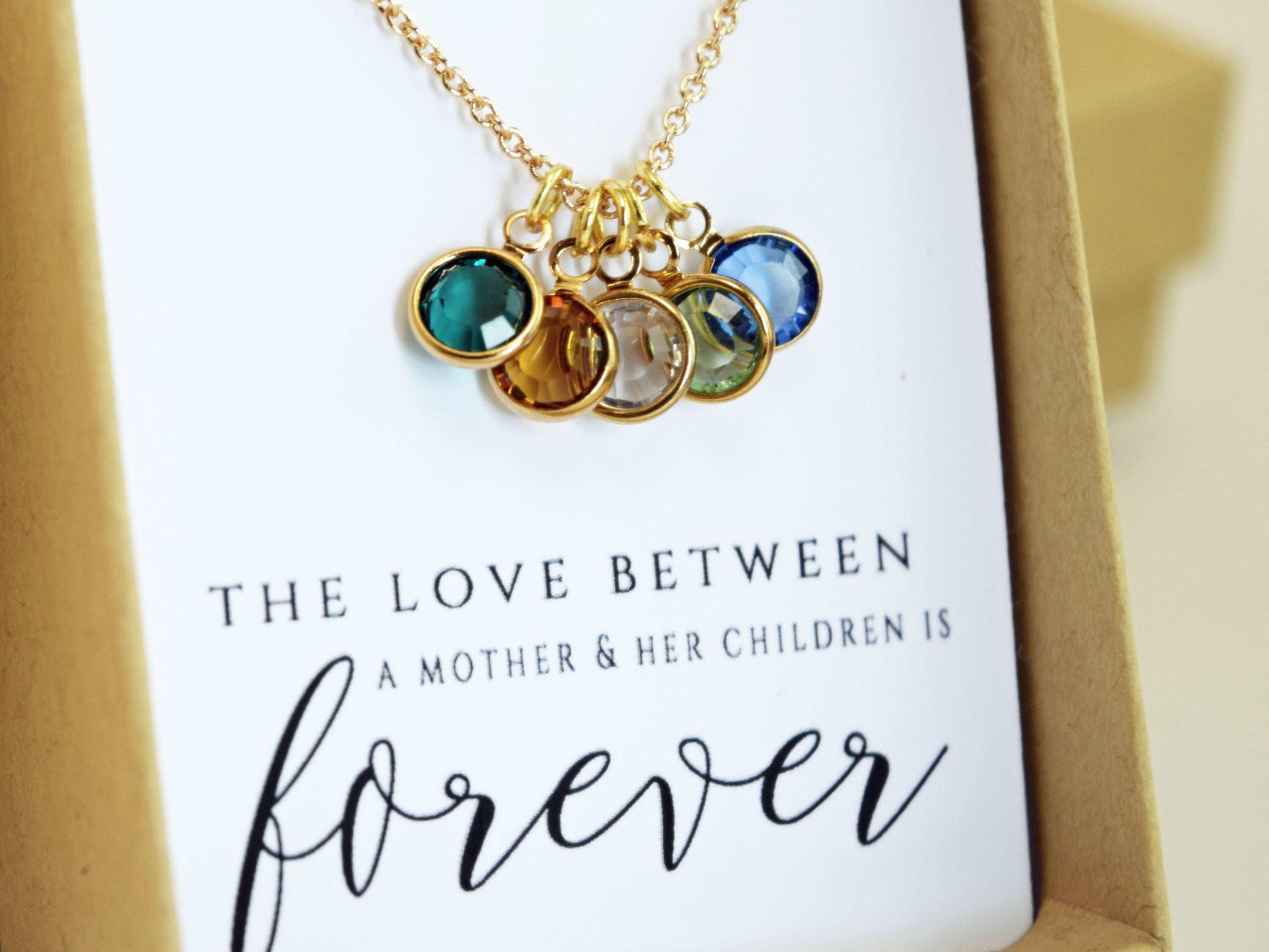 Mom Birthstone Necklace Mothers Day 