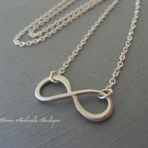 Infinity Necklace, Infinity Choker or Pendant, Anniversary gifts, bridesmaid, sisters, best friends image 1