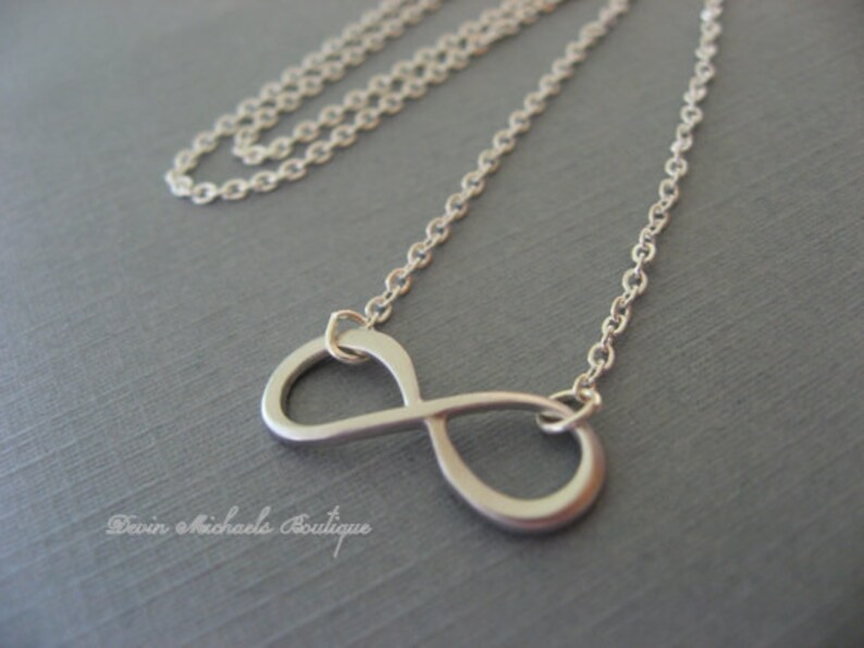 Infinity Necklace, Infinity Choker or Pendant, Anniversary gifts, bridesmaid, sisters, best friends image 1