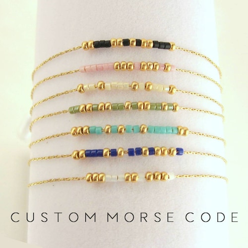 Bracelet code Morse personnalisé - Bijoux délicats personnalisés avec message caché