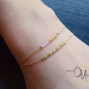 Dainty Morse Code Bracelet, Custom Message Bracelet with Tiny Beads, Morse Code Jewelry for Her image 5