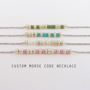 Morse Code Necklace, Gift for Her, Morse Code Necklace, Girlfriend Gift, Gift for Mom, Grandma Gift, Sister, Bff, Personalized Jewelry