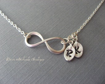 Personalized Infinity Necklace, Initial Infinity Choker, Anniversary Gift, Bridesmaid Necklace, Mothers Day Necklace, Personalized Jewelry