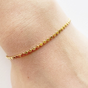 Dainty Gold Bracelet, Gold Dot Bracelet, Gold Layering Bracelet, Bridesmaid Bracelet, Minimalist Bracelet, Stacking Gold Ball Bracelet