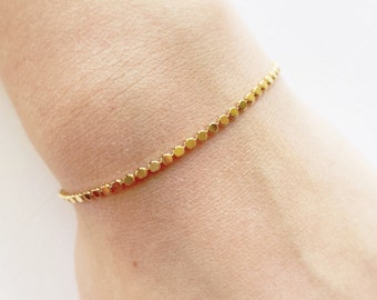 Dainty Gold Bracelet, Gold Dot Bracelet, Gold Layering Bracelet, Bridesmaid Bracelet, Minimalist Bracelet, Stacking Gold Ball Bracelet