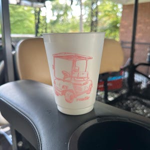 Frosted Pearlized Flex Cup 16 Unzen - Pink Golf Cart Roadie | 8er Set