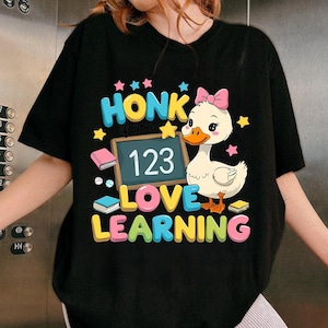 Funny Back To School Goose Png, Honk if You Love Learning Png, School Kids Goose Png, Teacher Goose Png, Bruh We Back Png