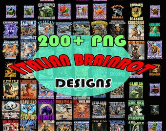 200+ Italian Brainrot png Bundle Funny Meme Brainrot Clipart Bundle Printable Tun Tung Tung Shahur, Tralalero Tralala, Bombardino Crocodilo