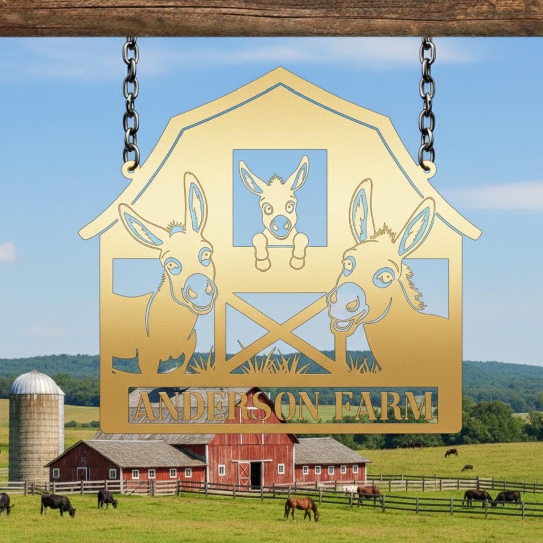 Donkey Rodeo Sign Custom Donkey Farm Metal Sign, Donkey Metal Wall Art, Donkey Family ...