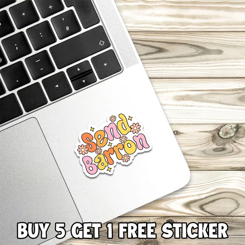 Send Barron Sticker, Funny Political Meme, Retro Groovy Typography ...