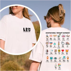 LRU 2025 Custom Shirt and Sweatshirt design, Occupational Therapy Alphabet png, Pocket and Back OT png