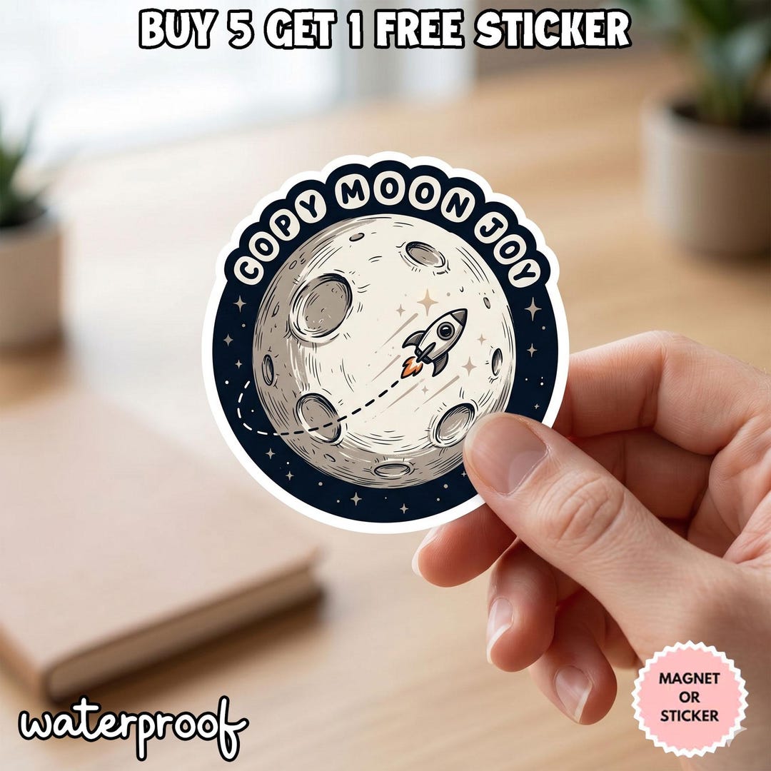 Copy, Moon Joy Sticker-artemis II Moon Mission Decal, NASA Vinyl ...