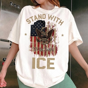 I Support Ice png, Custom Gift For Ice Supporters, Hoodie Long Sleeve Vintage Graphic png, Retro Personalized Gift For USA Patriots