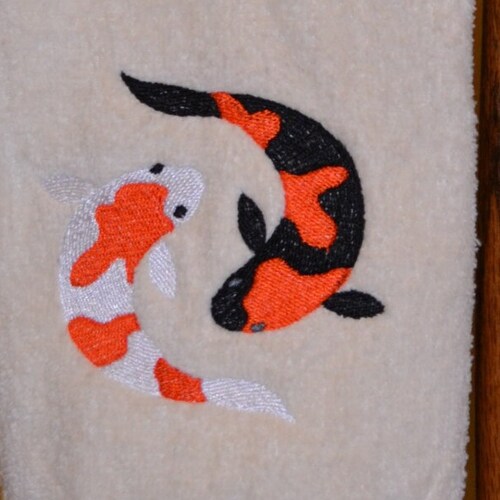 Koi Fish Bathroom Hand Towels Etsy
