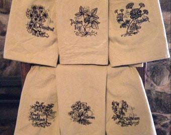 Deadly Poisonous Plant Collection Embroidered Kitchen Dish Towels