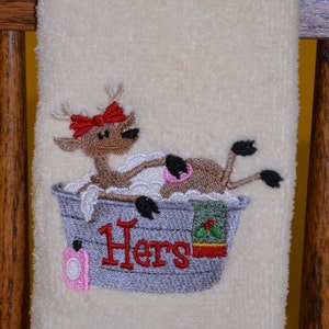 Christmas Reindeer His and Hers Towel Set image 4