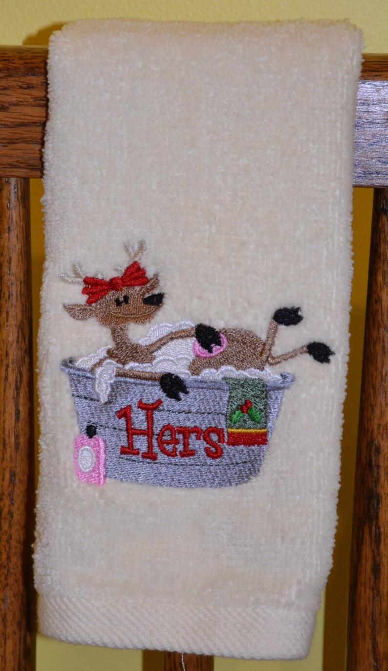 Christmas Reindeer His and Hers Towel Set image 4