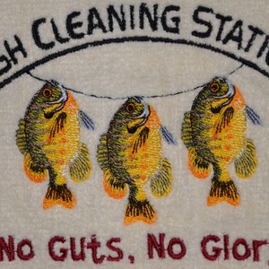 Embroidered Fishing Bathroom Hand Towel image 2