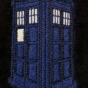Doctor Who Inspired Police Call Box Embroidered Hand Towel image 4