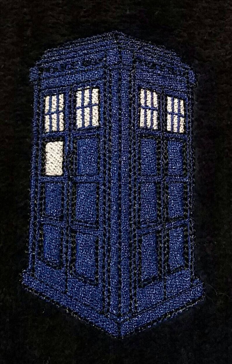 Doctor Who Inspired Police Call Box Embroidered Hand Towel image 4