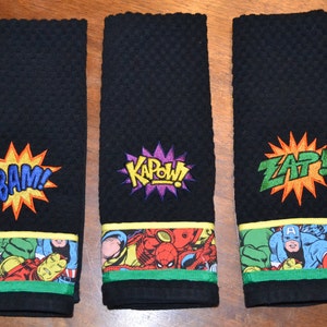 Marvel Avengers Inspired Comic Book Super Hero Kitchen Dish Towels - Etsy