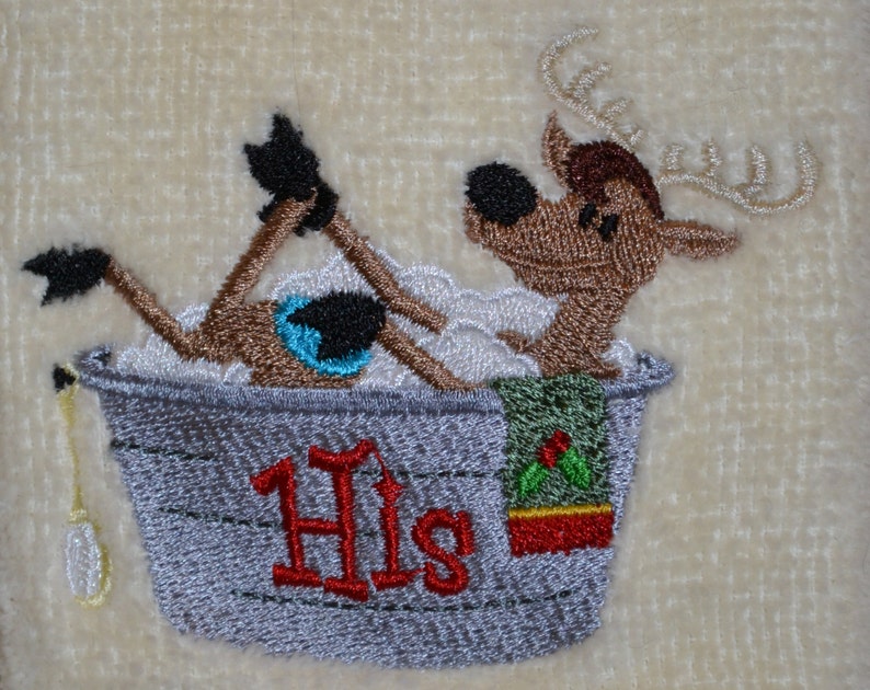 Christmas Reindeer His and Hers Towel Set image 3