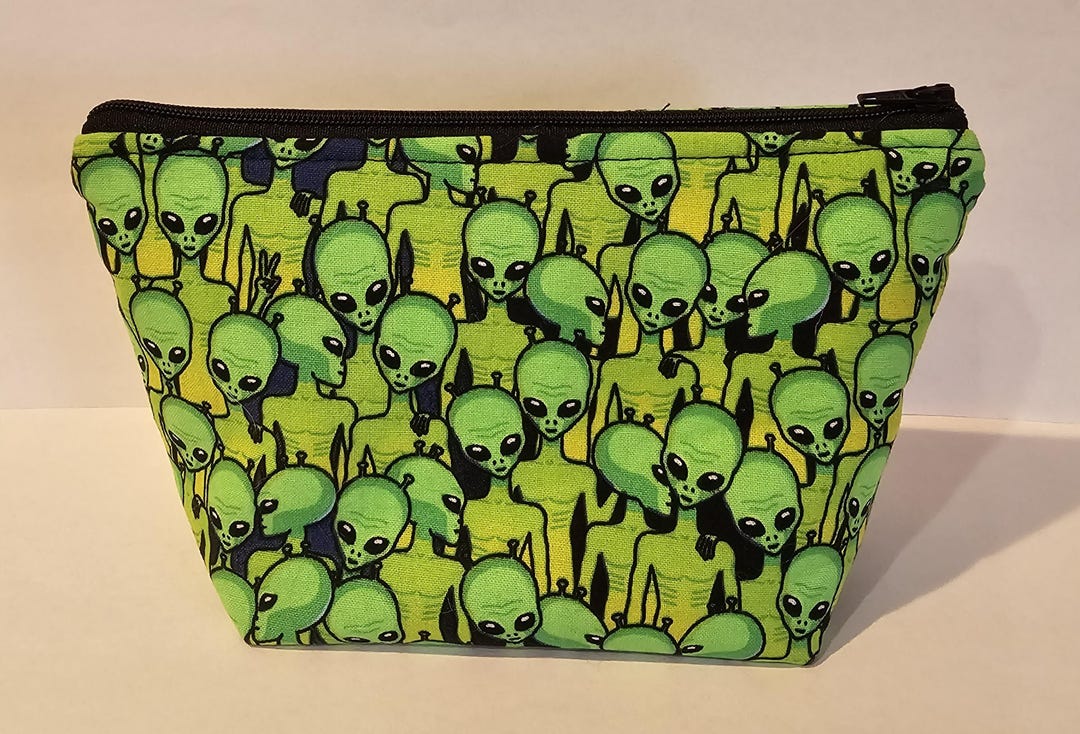 Green Alien Zippered Bag - Etsy