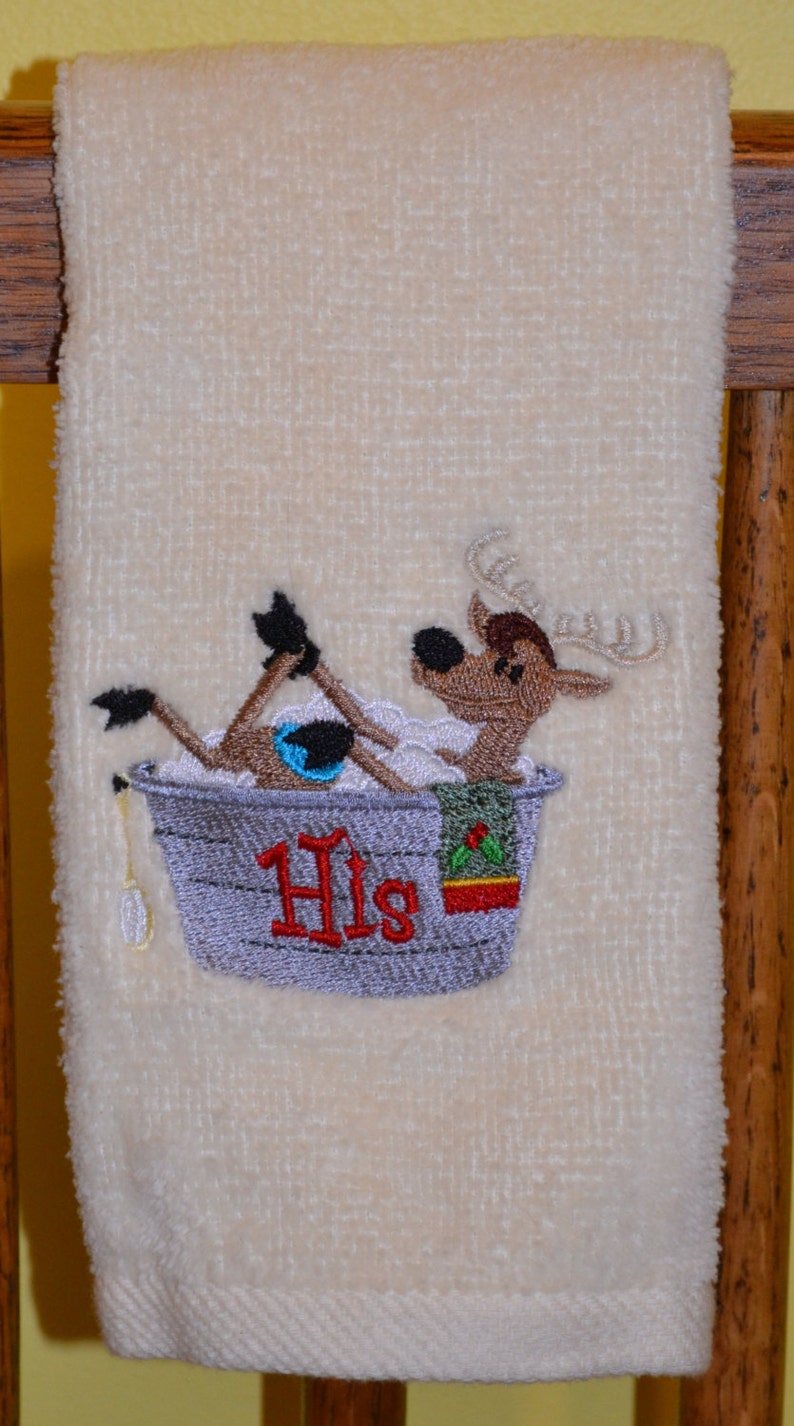 Christmas Reindeer His and Hers Towel Set image 2