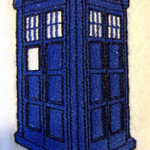 Doctor Who Inspired Police Call Box Embroidered Hand Towel image 2